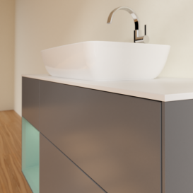 Тумба под раковину Villeroy & Boch Finion 120х50,1 см с подсветкой МДФ антрацит матовый лак/стекло белое матовое F821GMGK