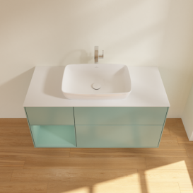 Тумба под раковину Villeroy & Boch Finion 120х50,1 см с подсветкой МДФ оливковый матовый лак/стекло белое матовое F821GMGM