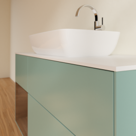 Тумба под раковину Villeroy & Boch Finion 120х50,1 см с подсветкой МДФ оливковый матовый лак/стекло белое матовое F821GNGM