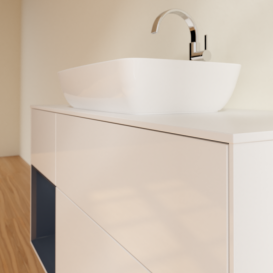 Тумба под раковину Villeroy & Boch Finion 120х50,1 см с подсветкой МДФ глянцевый белый лак/стекло белое матовое F821HGGF