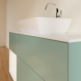 Тумба под раковину Villeroy & Boch Finion 120х50,1 см с подсветкой МДФ оливковый матовый лак/стекло белое матовое F821MTGM