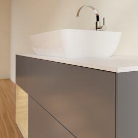 Тумба под раковину Villeroy & Boch Finion 120х50,1 см с подсветкой МДФ антрацит матовый лак/стекло белое матовое F821PCGK