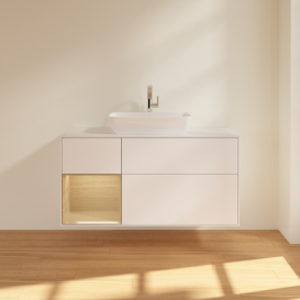 Тумба под раковину Villeroy & Boch Finion 120х50,1 см с подсветкой МДФ белый матовый лак/стекло белое матовое F821PCMT