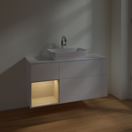 Тумба под раковину Villeroy & Boch Finion 120х50,1 см с подсветкой МДФ белый матовый лак/стекло белое матовое F821PCMT