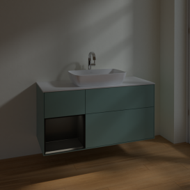 Тумба под раковину Villeroy & Boch Finion 120х50,1 см с подсветкой МДФ оливковый матовый лак/стекло белое матовое F821PDGM