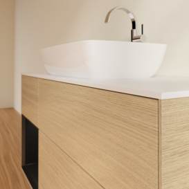 Тумба под раковину Villeroy & Boch Finion 120х50,1 см с подсветкой МДФ шпон дуба/стекло белое матовое F821PDPC