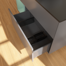 Тумба под раковину Villeroy & Boch Finion 120х50,1 см с подсветкой МДФ антрацит матовый лак/стекло черное матовое F822GMGK