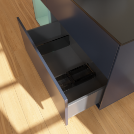 Тумба под раковину Villeroy & Boch Finion 120х50,1 см с подсветкой МДФ темно-синий матовый лак/стекло черное матовое F822GMHG