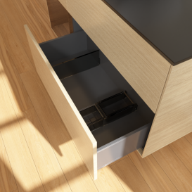 Тумба под раковину Villeroy & Boch Finion 120х50,1 см с подсветкой МДФ шпон дуба/стекло черное матовое F822GNPC