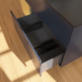 Тумба под раковину Villeroy & Boch Finion 120х50,1 см с подсветкой МДФ темно-синий матовый лак/стекло черное матовое F822HFHG