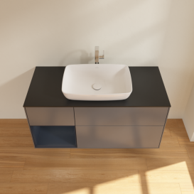 Тумба под раковину Villeroy & Boch Finion 120х50,1 см с подсветкой МДФ антрацит матовый лак/стекло черное матовое F822HGGK