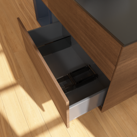 Тумба под раковину Villeroy & Boch Finion 120х50,1 см с подсветкой МДФ шпон грецкого ореха/стекло черное матовое F822HGGN