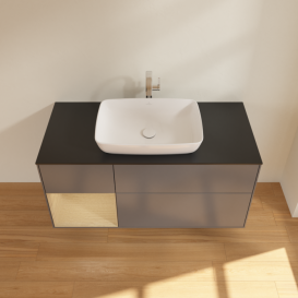 Тумба под раковину Villeroy & Boch Finion 120х50,1 см с подсветкой МДФ антрацит матовый лак/стекло черное матовое F822PCGK