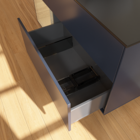 Тумба под раковину Villeroy & Boch Finion 120х50,1 см с подсветкой МДФ темно-синий матовый лак/стекло черное матовое F822PCHG