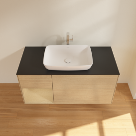 Тумба под раковину Villeroy & Boch Finion 120х50,1 см с подсветкой МДФ шпон дуба/стекло черное матовое F822PCPC