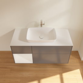 Тумба под раковину Villeroy & Boch Finion 120х50,1 см с подсветкой МДФ антрацит матовый лак/стекло белое матовое G821GFGK