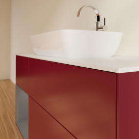 Тумба под раковину Villeroy & Boch Finion 120х50,1 см с подсветкой МДФ пион матовый лак/стекло белое матовое G821GKHB