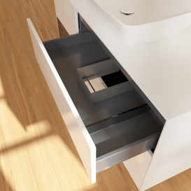 Тумба под раковину Villeroy & Boch Finion 120х50,1 см с подсветкой МДФ глянцевый белый лак/стекло белое матовое G821GNGF