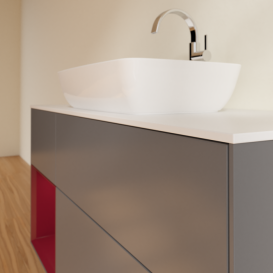 Тумба под раковину Villeroy & Boch Finion 120х50,1 см с подсветкой МДФ антрацит матовый лак/стекло белое матовое G821HBGK