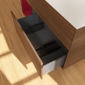 Тумба под раковину Villeroy & Boch Finion 120х50,1 см с подсветкой МДФ шпон грецкого ореха/стекло белое матовое G821HBGN