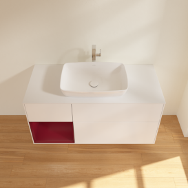 Тумба под раковину Villeroy & Boch Finion 120х50,1 см с подсветкой МДФ белый матовый лак/стекло белое матовое G821HBMT