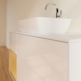 Тумба под раковину Villeroy & Boch Finion 120х50,1 см с подсветкой МДФ глянцевый белый лак/стекло белое матовое G821HFGF