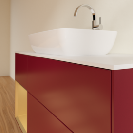 Тумба под раковину Villeroy & Boch Finion 120х50,1 см с подсветкой МДФ пион матовый лак/стекло белое матовое G821HFHB