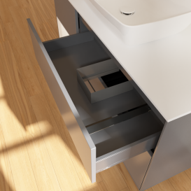 Тумба под раковину Villeroy & Boch Finion 120х50,1 см с подсветкой МДФ антрацит матовый лак/стекло белое матовое G821MTGK