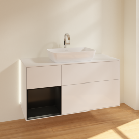 Тумба под раковину Villeroy & Boch Finion 120х50,1 см с подсветкой МДФ глянцевый белый лак/стекло белое матовое G821PDGF