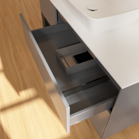 Тумба под раковину Villeroy & Boch Finion 120х50,1 см с подсветкой МДФ антрацит матовый лак/стекло белое матовое G821PDGK