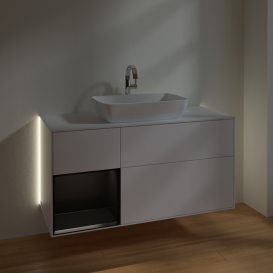 Тумба под раковину Villeroy & Boch Finion 120х50,1 см с подсветкой МДФ белый матовый лак/стекло белое матовое G821PDMT