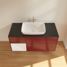 Тумба під раковину Villeroy & Boch Finion 120х50,1 см із підсвічуванням МДФ півонія матовий лак/скло чорне матове G822GFHB