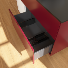 Тумба під раковину Villeroy & Boch Finion 120х50,1 см із підсвічуванням МДФ півонія матовий лак/скло чорне матове G822GFHB