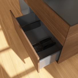 Тумба под раковину Villeroy & Boch Finion 120х50,1 см с подсветкой МДФ шпон грецкого ореха/стекло черное матовое G822GKGN