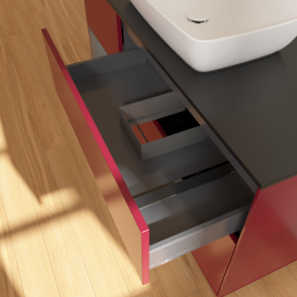 Тумба под раковину Villeroy & Boch Finion 120х50,1 см с подсветкой МДФ пион матовый лак/стекло черное матовое G822GKHB