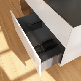 Тумба под раковину Villeroy & Boch Finion 120х50,1 см с подсветкой МДФ глянцевый белый лак/стекло черное матовое G822GNGF