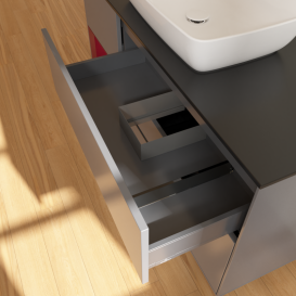 Тумба под раковину Villeroy & Boch Finion 120х50,1 см с подсветкой МДФ антрацит матовый лак/стекло черное матовое G822HBGK