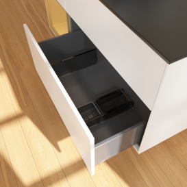 Тумба под раковину Villeroy & Boch Finion 120х50,1 см с подсветкой МДФ белый матовый лак/стекло черное матовое G822HFMT