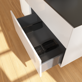 Тумба под раковину Villeroy & Boch Finion 120х50,1 см с подсветкой МДФ глянцевый белый лак/стекло черное матовое G822MTGF