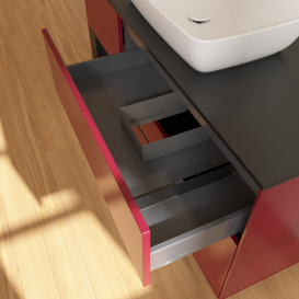 Тумба под раковину Villeroy & Boch Finion 120х50,1 см с подсветкой МДФ пион матовый лак/стекло черное матовое G822PDHB