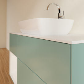 Тумба под раковину Villeroy & Boch Finion 120х50,1 см с подсветкой МДФ оливковый матовый лак/стекло белое матовое G821GFGM