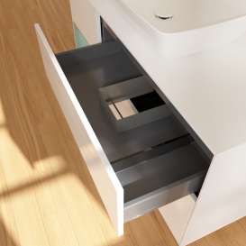 Тумба под раковину Villeroy & Boch Finion 120х50,1 см с подсветкой МДФ глянцевый белый лак/стекло белое матовое G821GMGF