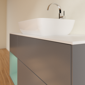 Тумба под раковину Villeroy & Boch Finion 120х50,1 см с подсветкой МДФ антрацит матовый лак/стекло белое матовое G821GMGK