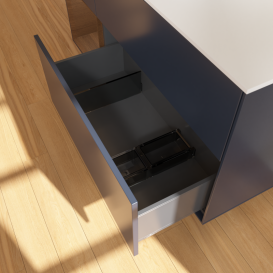 Тумба під раковину Villeroy & Boch Finion 120х50,1 см із підсвічуванням МДФ темно-синій матовий лак/скло біле матове G821GNHG