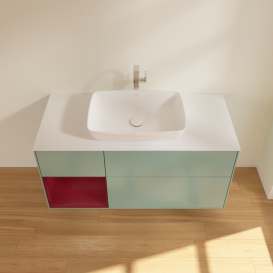 Тумба под раковину Villeroy & Boch Finion 120х50,1 см с подсветкой МДФ оливковый матовый лак/стекло белое матовое G821HBGM