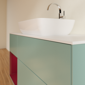 Тумба под раковину Villeroy & Boch Finion 120х50,1 см с подсветкой МДФ оливковый матовый лак/стекло белое матовое G821HBGM