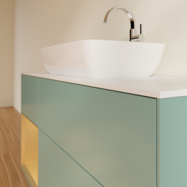 Тумба под раковину Villeroy & Boch Finion 120х50,1 см с подсветкой МДФ оливковый матовый лак/стекло белое матовое G821HFGM