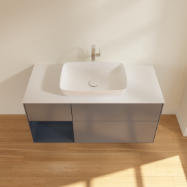 Тумба под раковину Villeroy & Boch Finion 120х50,1 см с подсветкой МДФ антрацит матовый лак/стекло белое матовое G821HGGK