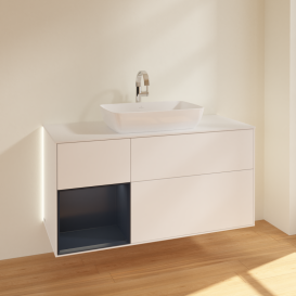 Тумба под раковину Villeroy & Boch Finion 120х50,1 см с подсветкой МДФ белый матовый лак/стекло белое матовое G821HGMT