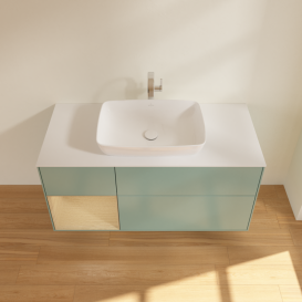 Тумба под раковину Villeroy & Boch Finion 120х50,1 см с подсветкой МДФ оливковый матовый лак/стекло белое матовое G821PCGM